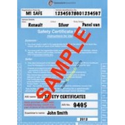 Safety Certificates Cars ,4WDs and light Trucks up to 4950kg